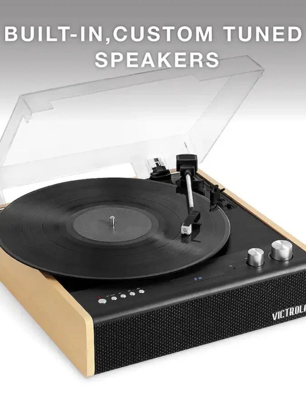 New Victrola Eastwood Bluetooth Record Player Bamboo VTA-72-BAM-SDF w/Speakers